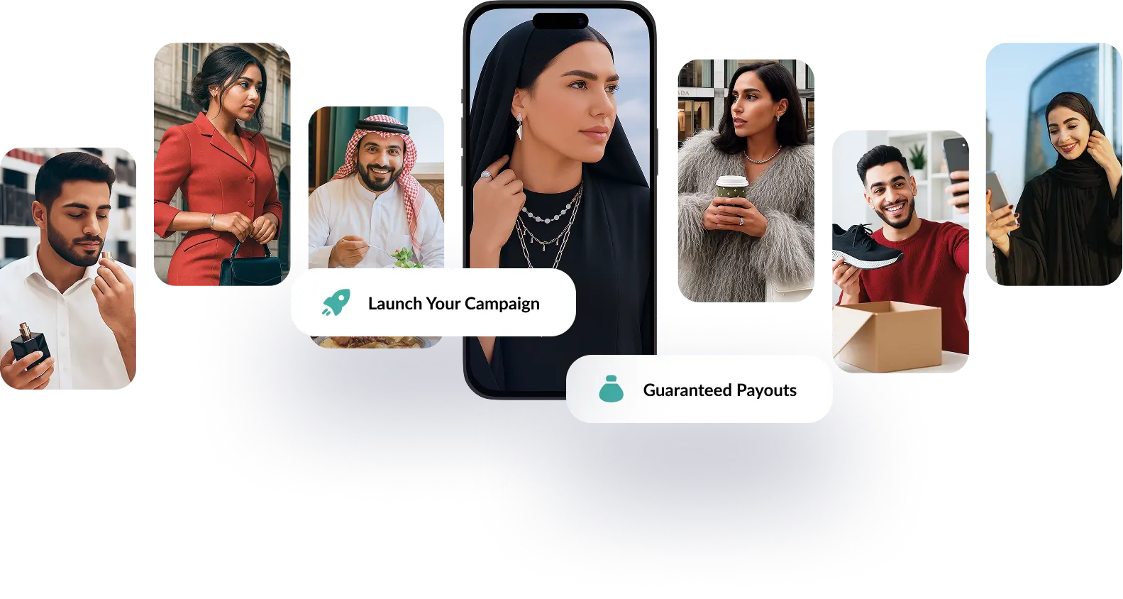 Kliq mobile app interface showcase